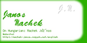 janos machek business card